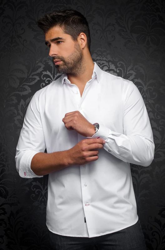 H Chemise manches longues AU NOIR Alexander - Blanc