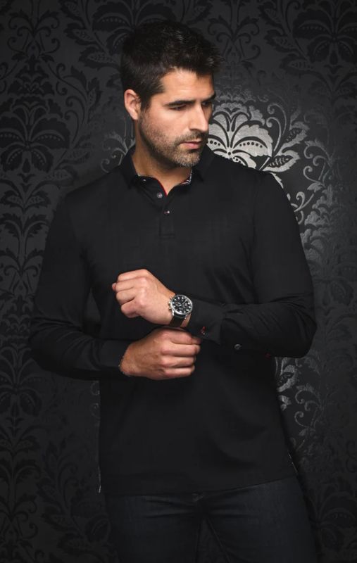 H Polo manches longues AU NOIR Chelsea - Noir