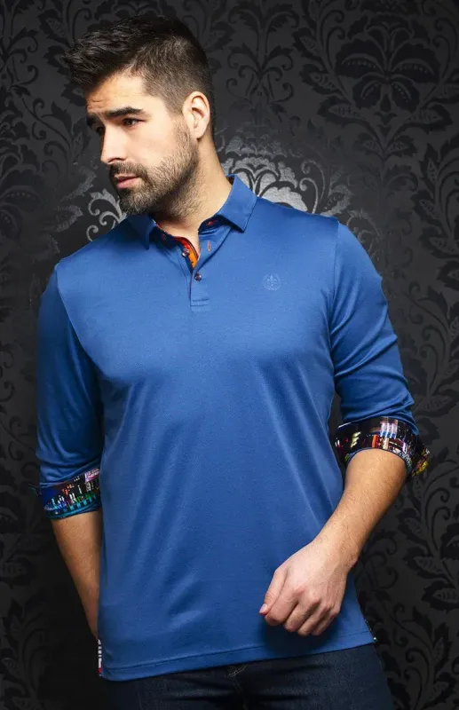 H Polo manches longues AU NOIR Falcon - Blue