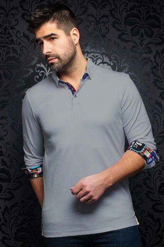 H Polo manches longues AU NOIR Falcon - Grey