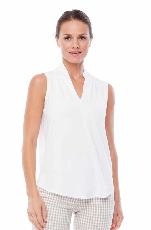 F Polo sans manche SWING T6006 - Blanc