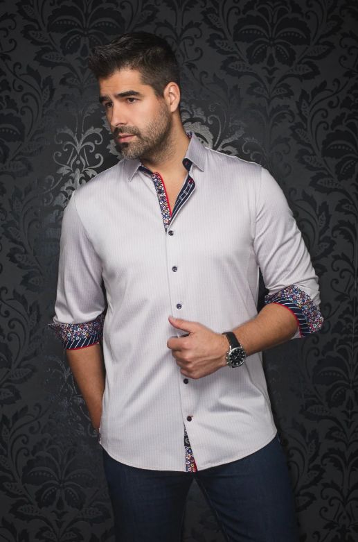 H Chemise manches longues AU NOIR Bernardo - Stone