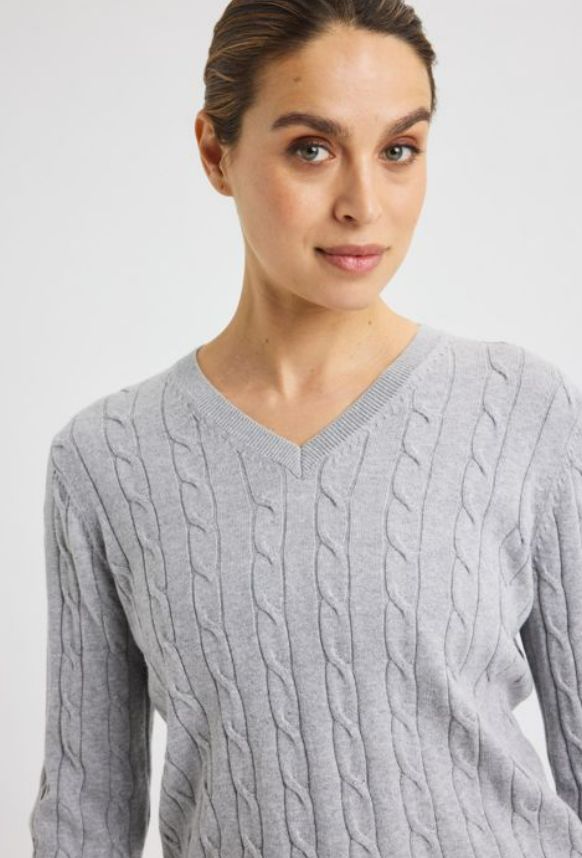 F Chandail ROHNISCH Knitted Wool Mix - Grey Melange