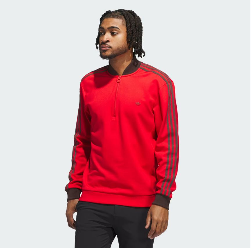 H Chandail 1/2 zip manches longues ADIDAS OG JW3945 - Rouge