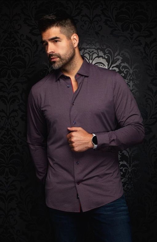 H Chemise manches longues AU NOIR Borgia - Burgundy