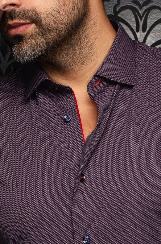 H Chemise manches longues AU NOIR Borgia - Burgundy