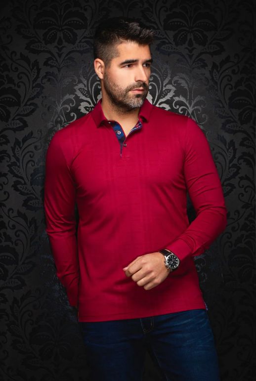 H Polo manches longues AU NOIR Chelsea - Cabernet