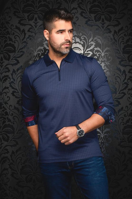 H Polo manches longues AU NOIR Bentley - Navy