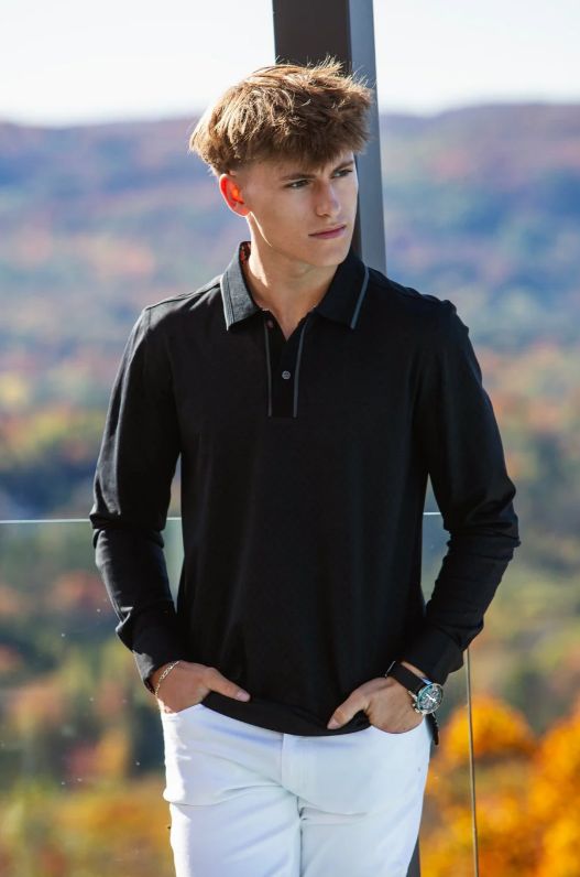 H Polo manches longues AU NOIR Kant - Black