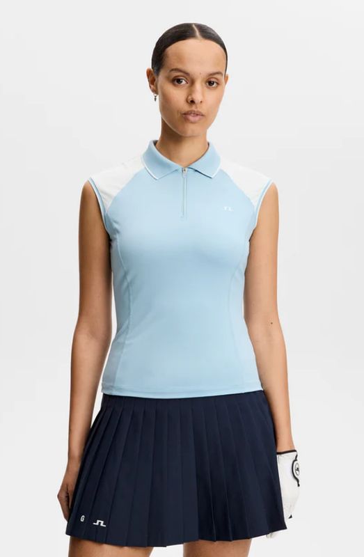 F Polo manches courtes J.LINDEBERG Lei - Bleu