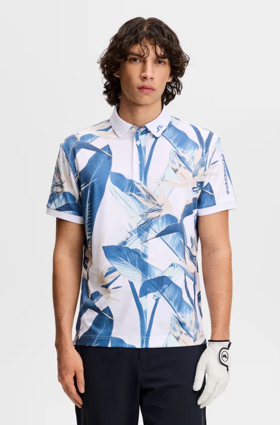 H Polo J.LINDEBERG Tour Tech Print - Paradise