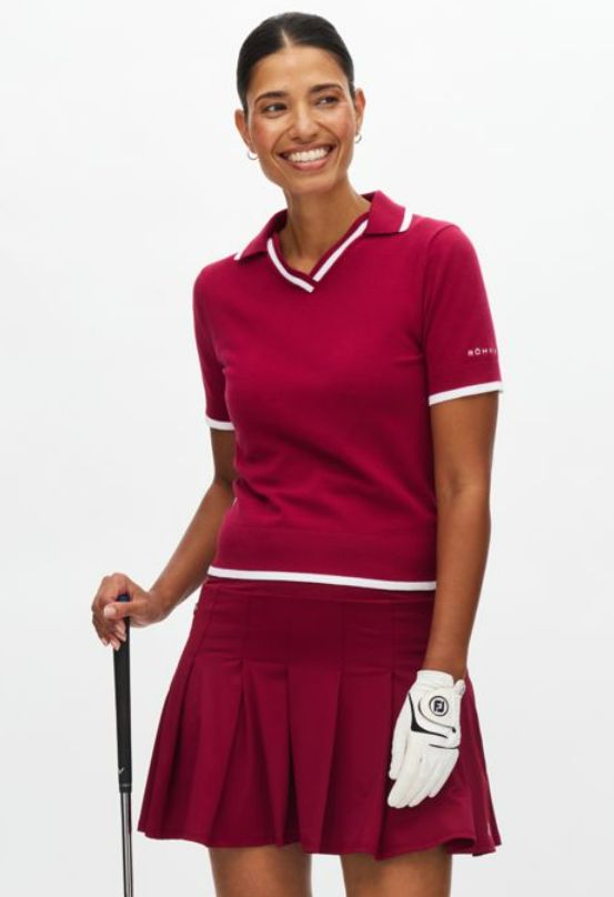 F Polo manches courtes RÖHNISCH Swing Knitted - Beet Red