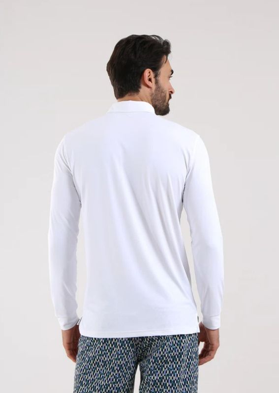 H Polo manches longues CHERVÒ Attiva - Blanc