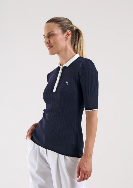 F Polo manches courtes CHERVÒ Nettarina - Blu