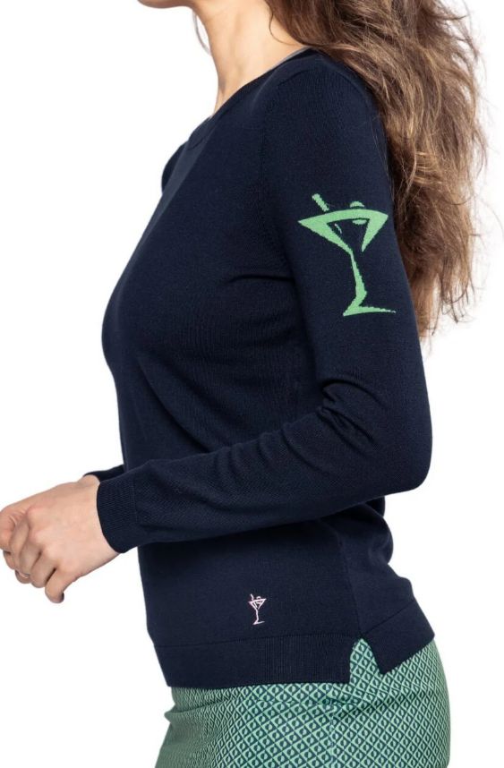 F Chandail GOLFTINI SWMC26GNV - Navy/Green