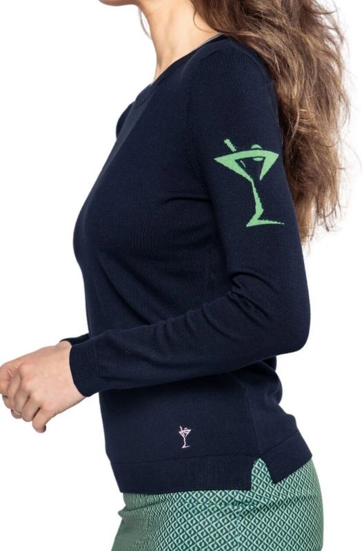 F Chandail GOLFTINI SWMC26GNV - Navy/Green