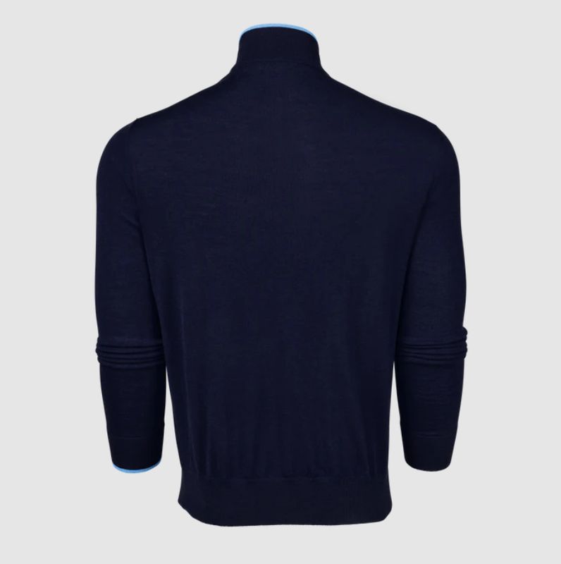 H Chandail 1/2 zip GREYSON Saratoga Quarter - Maltese Blue