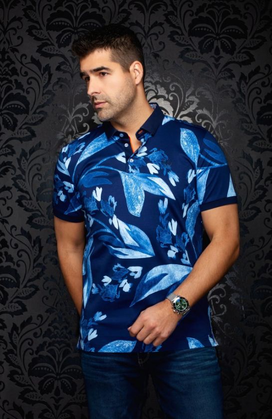 H Polo AU NOIR Glen - Navy