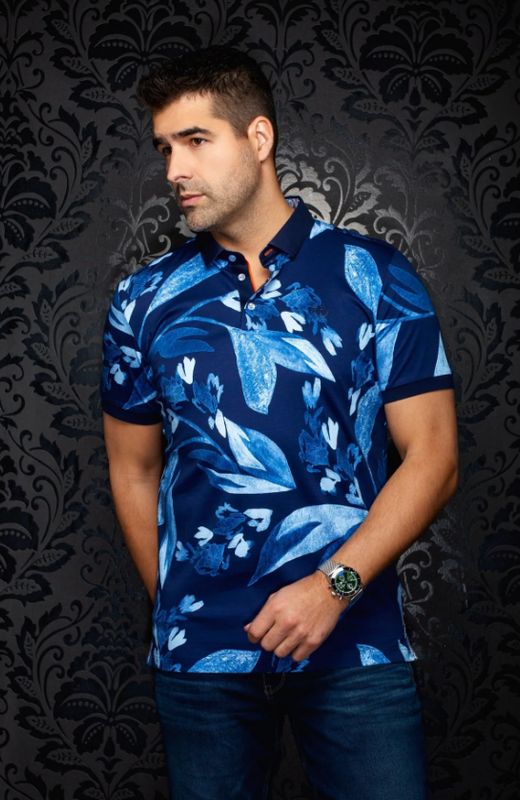 H Polo AU NOIR Glen - Navy