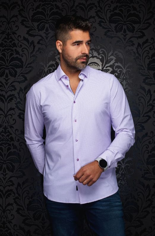 H Chemise AU NOIR Nicolas Geo - Lavender