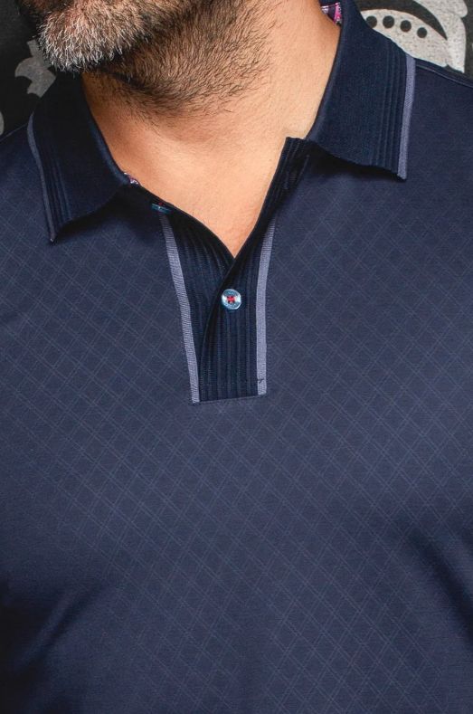 H Polo manches longues AU NOIR Kant - Navy