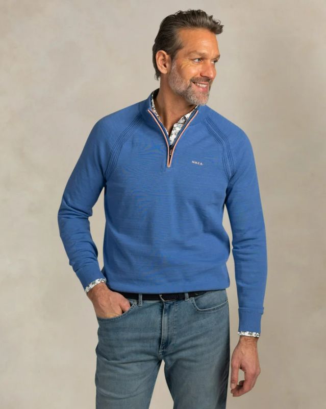 H Chandail 1/2 zip NZA 26AN406 - Classic Blue