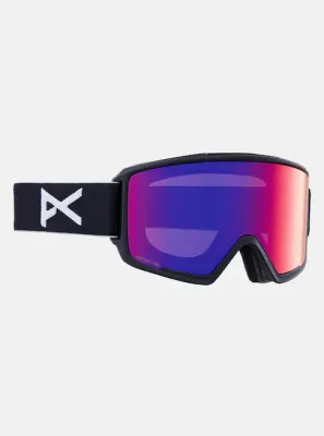 M3 Ski Goggles + Bonus Lens + MFI® Face Mask, Color: Black + Perceive Sunny Red + Perceive Cloudy Burst