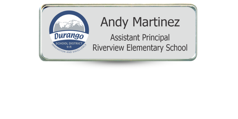 1" x 3" Silver Executive Framed Metal Name Tag