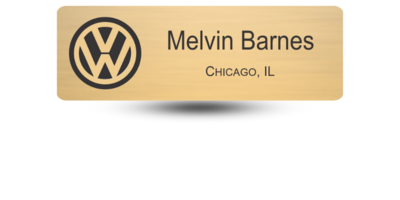 1 1" x 3" Engraved Metal Name Tag