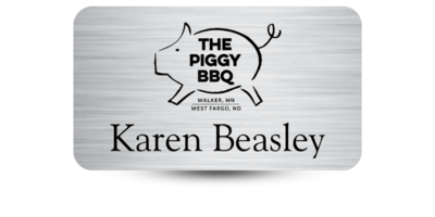 1 1/2 1 1/2" x 3" Engraved Metal Name Tag