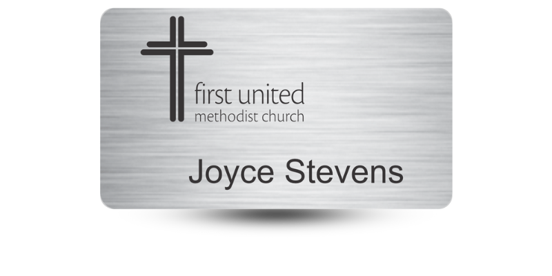 2" x 3 1/2" Metal Engraved Name Tag