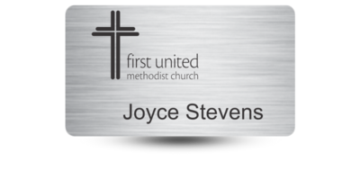 2 2" x 3 1/2" Metal Engraved Name Tag