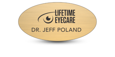 1 1/2" x 3" Oval Engraved Plastic Name Badge