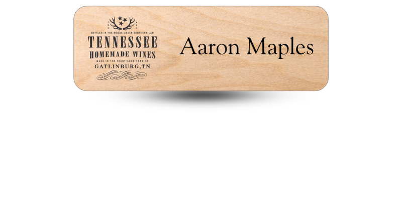 1" x 3" Wood Name Tag With Laser Engraving