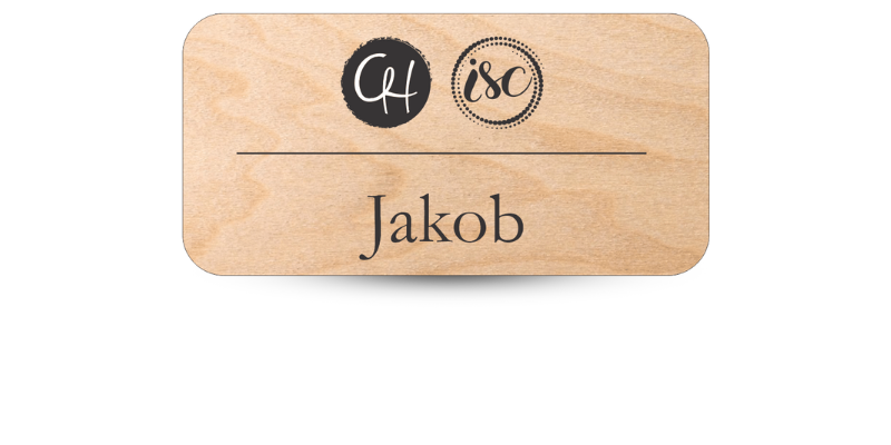 1 1/2" x 3" Eco Friendly Wood Name Tag