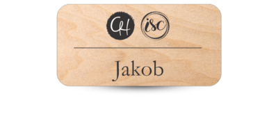 1 1/2 1 1/2" x 3" Eco Friendly Wood Name Tag