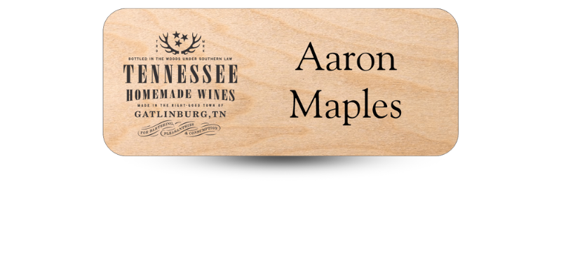 1 1/2" x 3"Oval Shaped Wood Engraved Name Tag