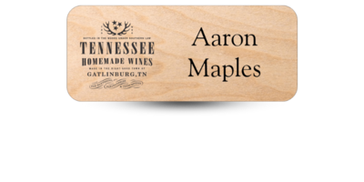 1 1/2 1 1/2" x 3"Oval Shaped Wood Engraved Name Tag