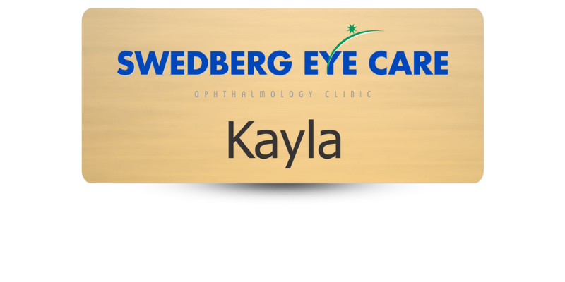 1.25" x 3" Plastic Name Tag with Logo in Full Color