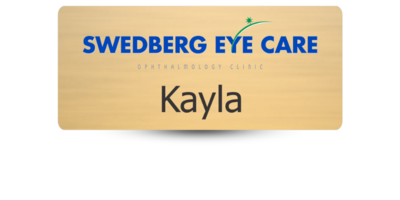 1.25 1.25" x 3" Plastic Name Tag with Logo in Full Color