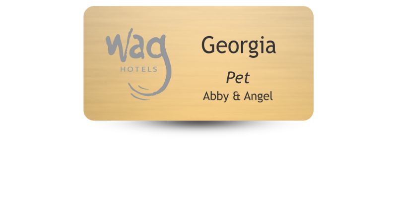 Metal Magnet Name Tag 1.5" x 3"