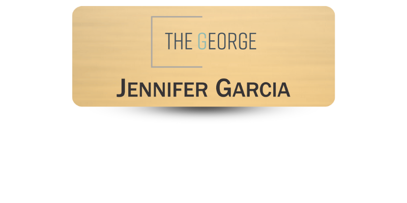 Custom Sized Plastic Name Tag Magnet Back With Color Logo