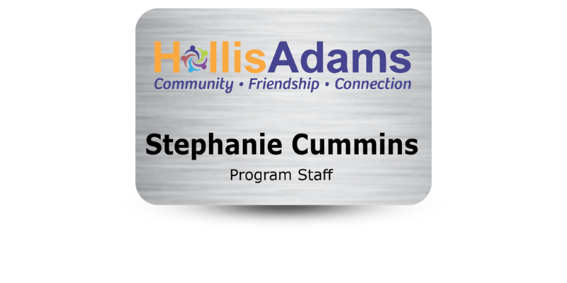 2" x 3" Plastic Name Tag Magnet Back With Color Logo