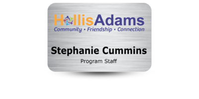 2 2" x 3" Plastic Name Tag Magnet Back With Color Logo