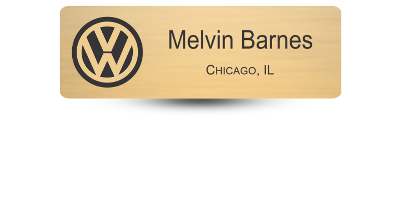 1" x 3" Metal Name Tag
