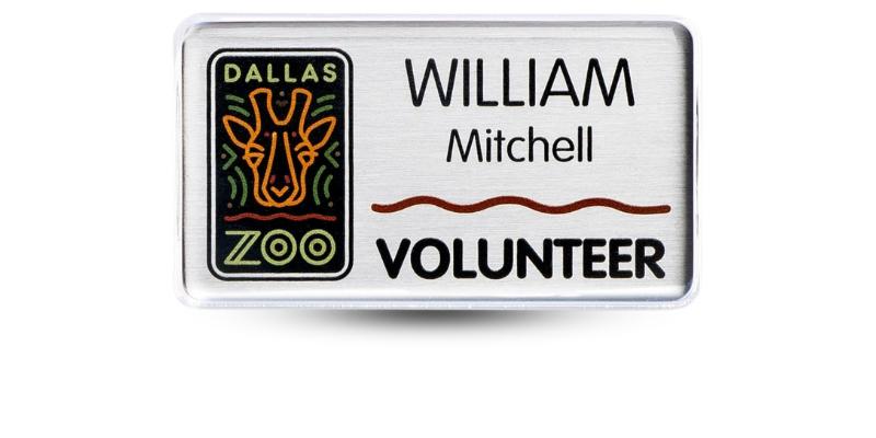 Metal Name Tag With Clear Cover 1 1/2" x 3"