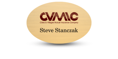 1 1/2 1 1/2" x 3" Oval Business Name Tag