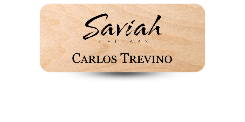 Wood Business Name Tag