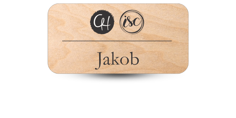 Wood Business Name Tag