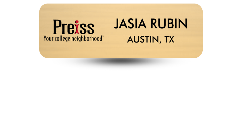 1" x 3" Apartment Staff Name Tag